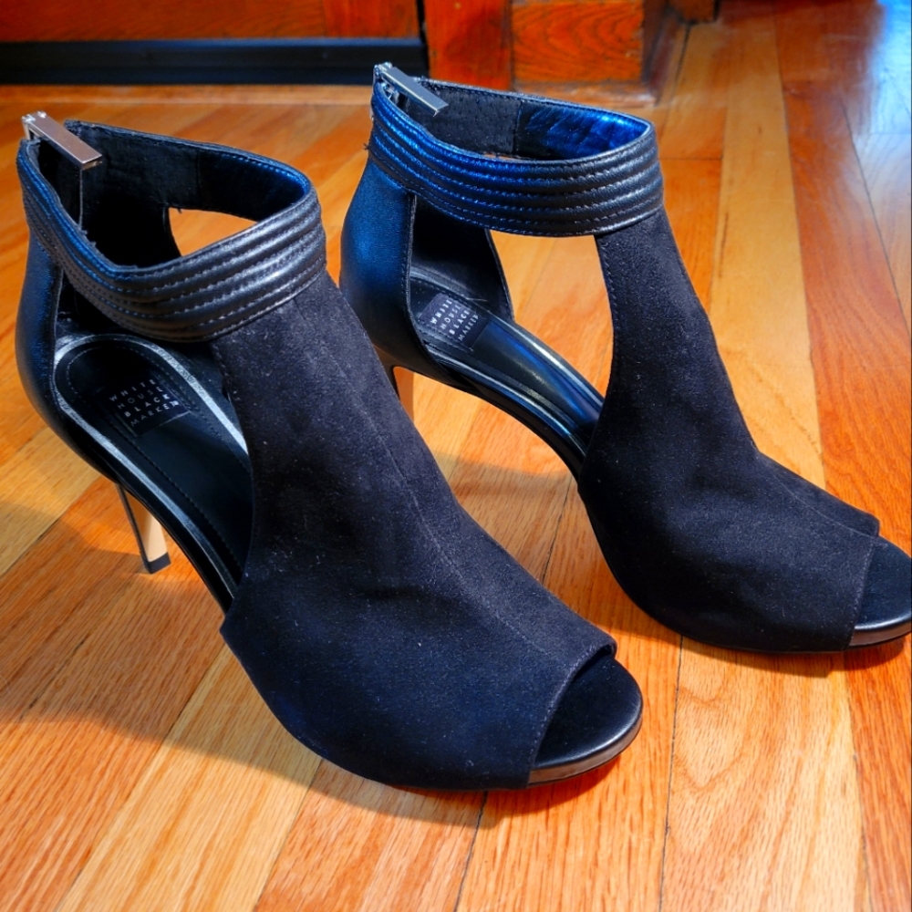 White House Black Market Open Toe Booties, Size 10